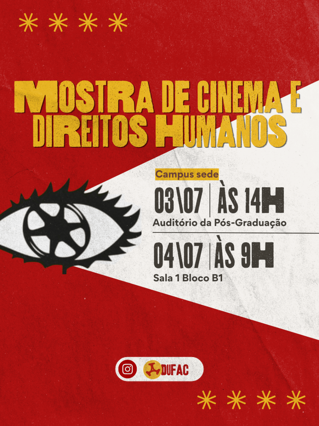 🎬✊ A ADUFAC é polo de exibição da 15ª Mostra Cinema e Direitos&nbsp;Humanos